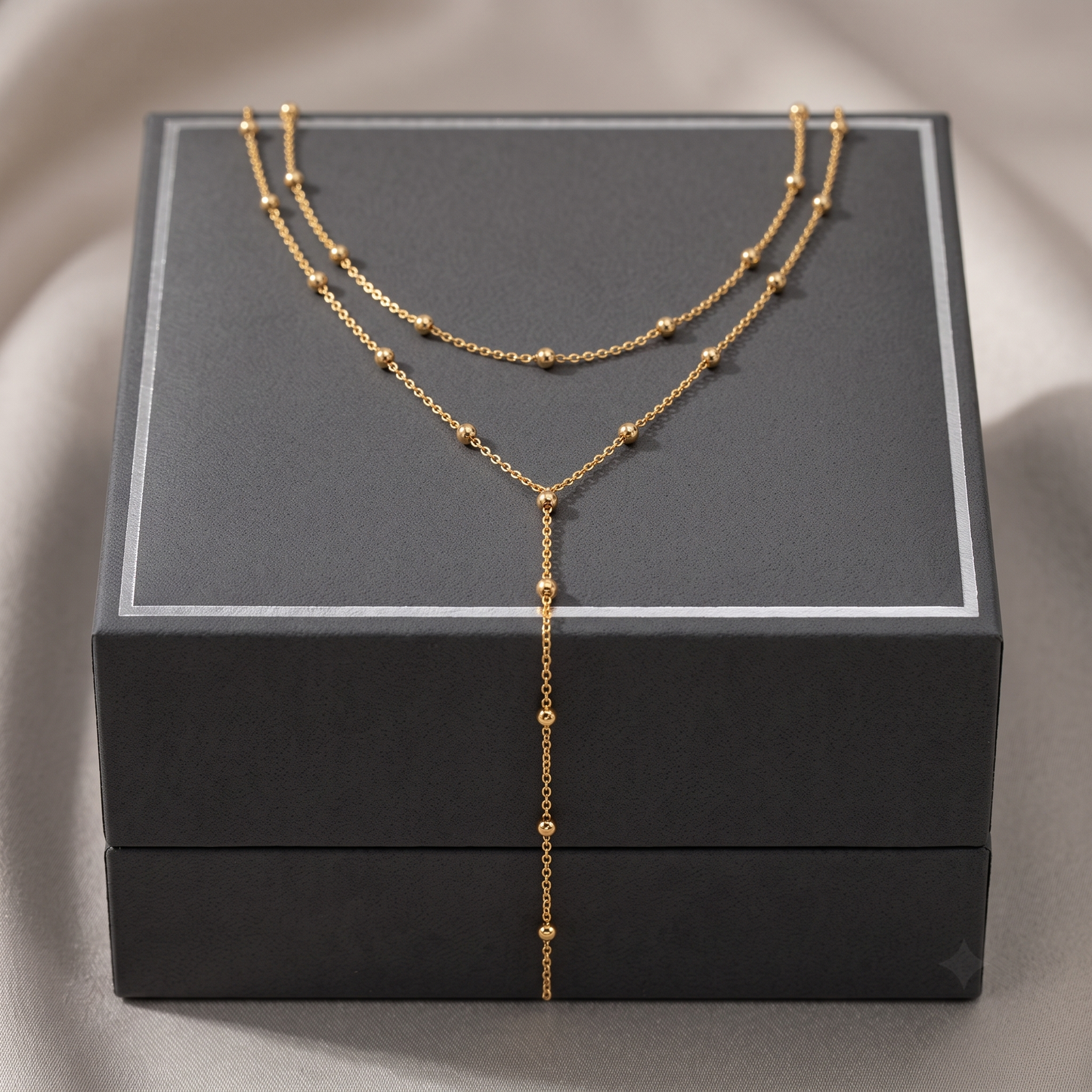 Gold Lariat Necklace, Dainty Y Drop Layered Necklace, Minimalist Jewelry Gift for Her