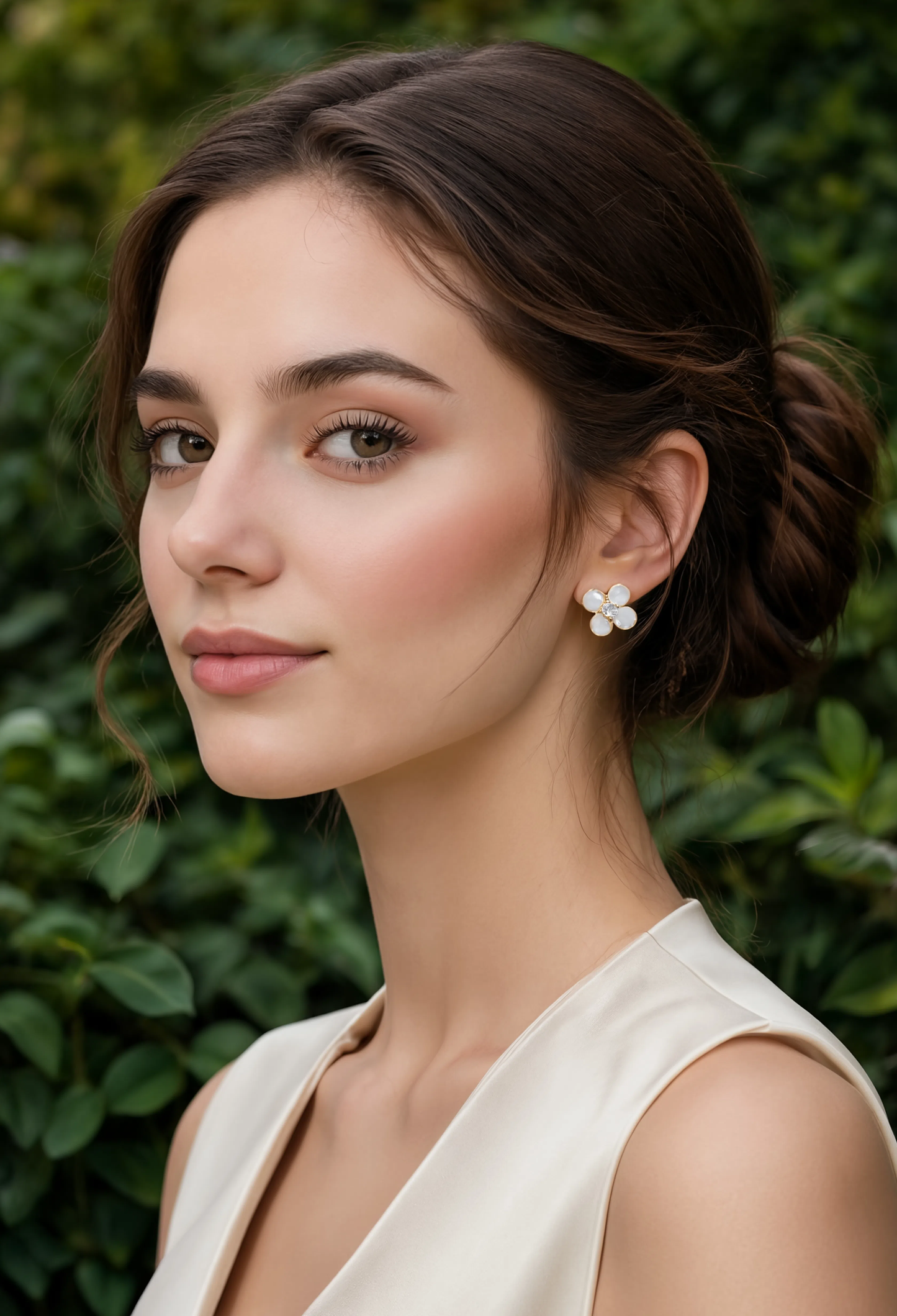 Pearl Flower Stud Earrings | Elegant Floral Pearl Earrings for Women