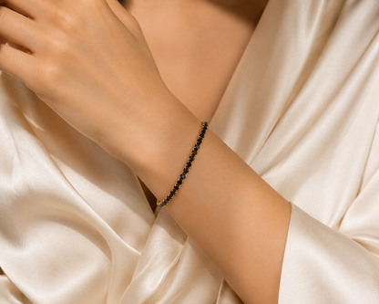 Black Tennis Bracelet, Black Jewelry, Tennis Bracelet, Black Gemstone Bracelet, Minimalist Bracelet, Dainty Bracelet, Gift for Her, Bracelet