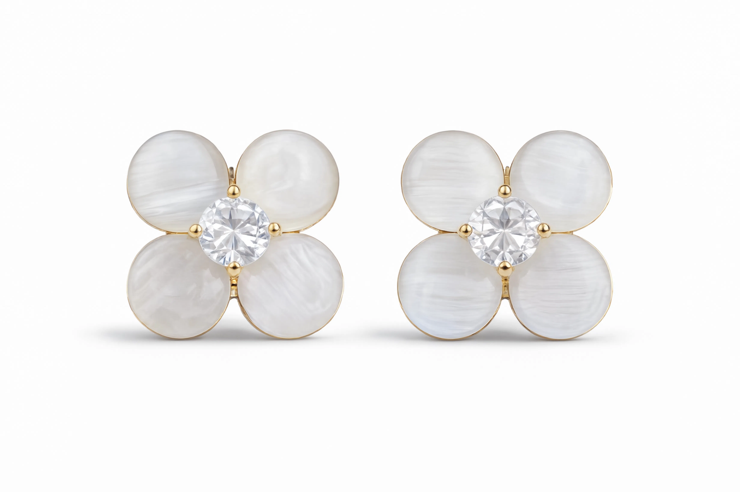 Pearl Flower Stud Earrings | Elegant Floral Pearl Earrings for Women