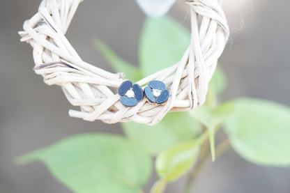 Blue Floral Crystal Stud Earrings | Elegant Flower Earrings for Women