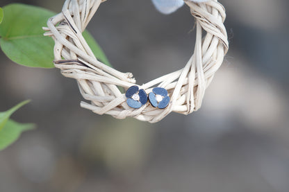Blue Floral Crystal Stud Earrings | Elegant Flower Earrings for Women