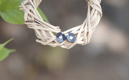Blue Floral Crystal Stud Earrings | Elegant Flower Earrings for Women
