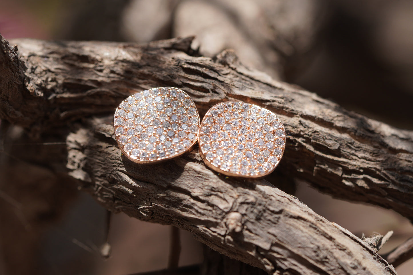 Rose Gold Tone Pavé Crystal Stud Earrings | Elegant Fashion Jewelry