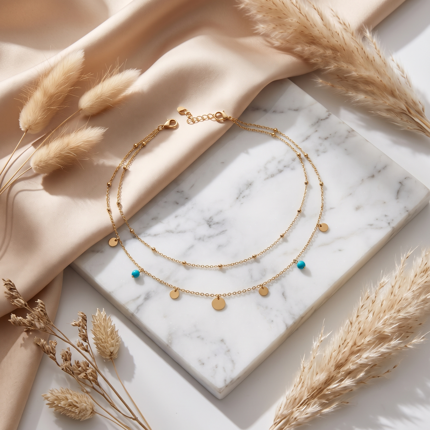 Layered Gold Belly Chain, Turquoise Waist Chain, Dainty Body Jewelry, Adjustable Waist Necklace, Festival & Beach Jewelry