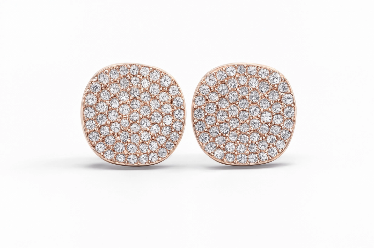 Rose Gold Tone Pavé Crystal Stud Earrings | Elegant Fashion Jewelry