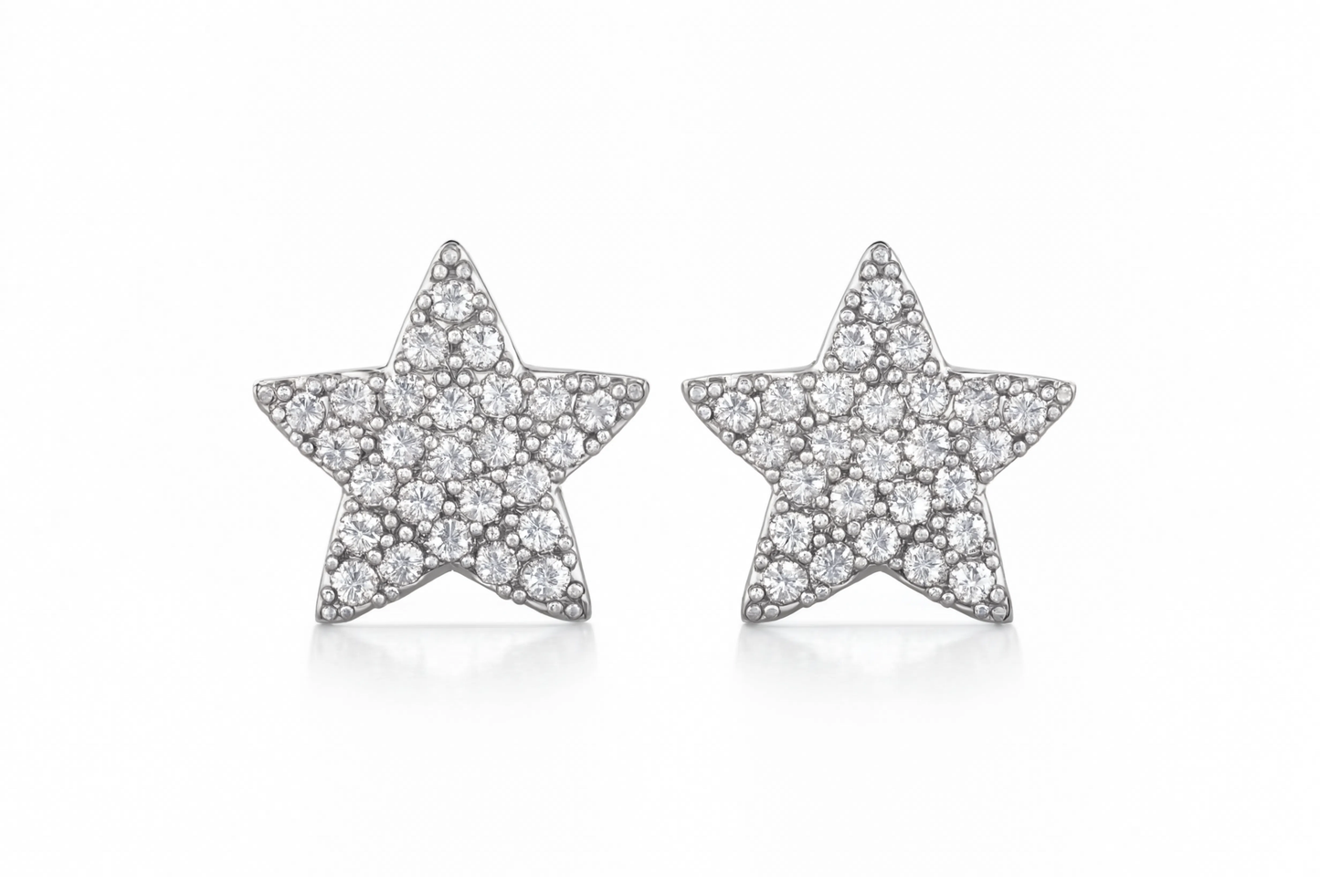 Crystal Star Stud Earrings | Silver-Tone Sparkling Star Earrings for Women