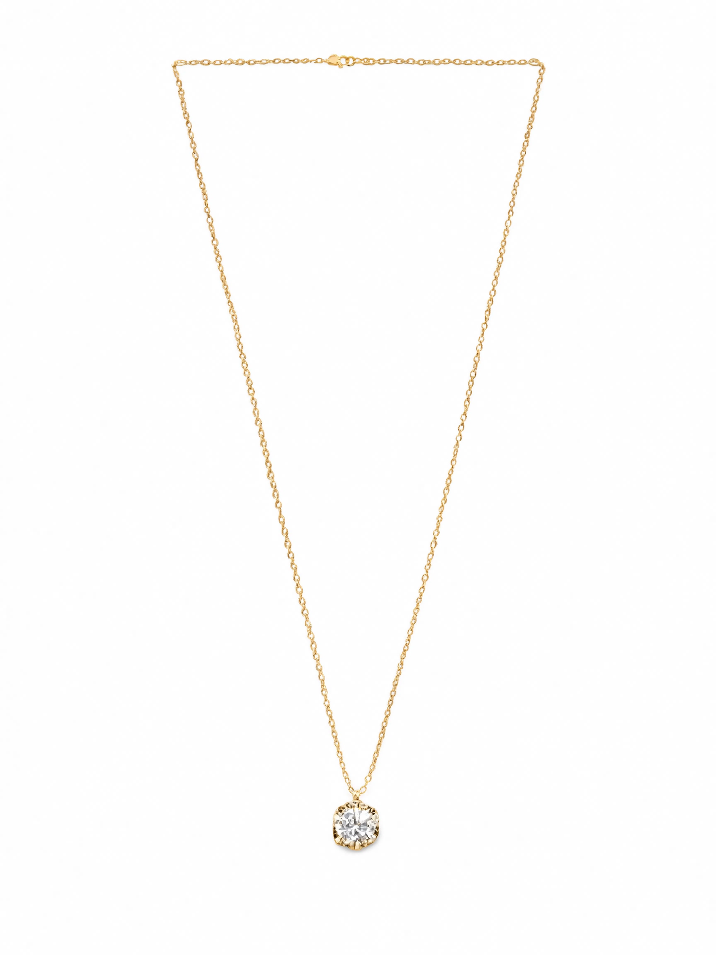 Minimalist Round Cut Diamond Necklace, Gold Bezel Necklace, Dainty Everyday Necklace, Layering Chain, Bridesmaid Gift for Her