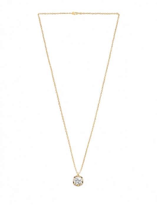 Minimalist Round Cut Diamond Necklace, Gold Bezel Necklace, Dainty Everyday Necklace, Layering Chain, Bridesmaid Gift for Her